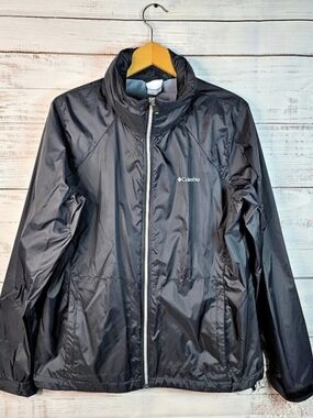 Columbia Women’s XL Black Lightweight Full Zip Windbreaker Jacket